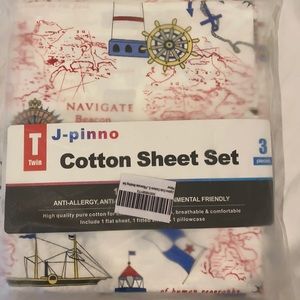 Nautical/pirate twin bed sheets brand new